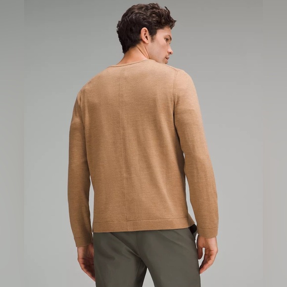 Mens LuLuLemon New Venture Crewneck Sweater in Heathered Ceramic Brown Small - Picture 10 of 10